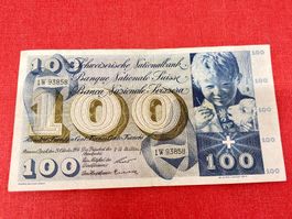 100 Franken Banknote 1956 seltener Jahrgang TOP !!!