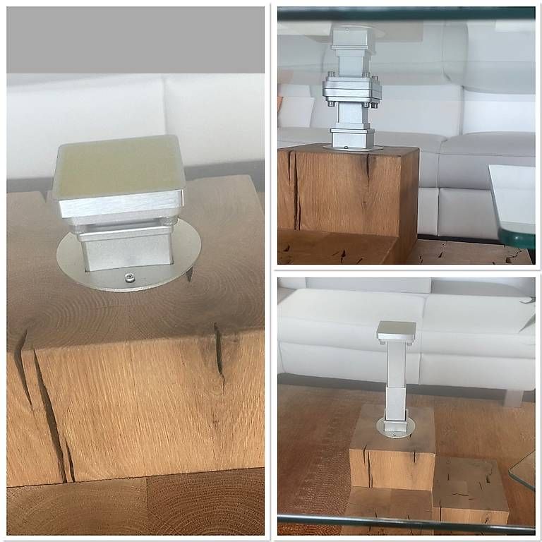 Tables: 2er Set Couchtisch Sofatisch Unikat Echtholz Eiche Glas – D'occasion à Reinach BL par present4you 4