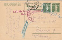 5 Rp. GS-Pk mit Zusatzfrankatur
