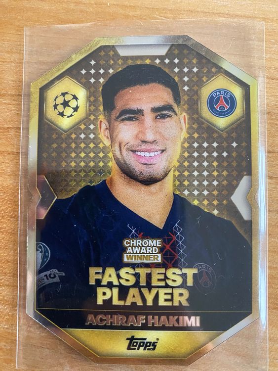 Carte Topps Exhibition PSG 2024 Hakimi #5/5 – Édition Limitée – Near Mint – Football