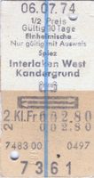 Billette Spiez – Interlaken West - Kandergrund Einheimische
