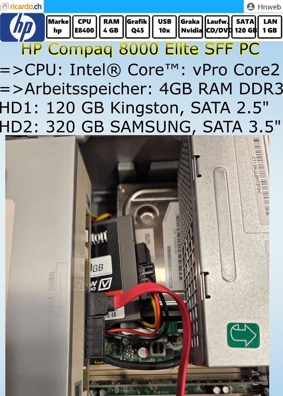 Hewlett Packard PC: PC HP Compaq 8000 Elite SFF PC – Usato da Kaisten venduto da Hnweb 5