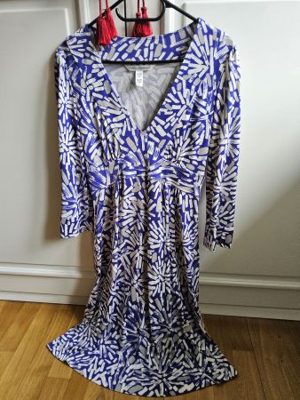 Vintage Diane von Fürstenberg Kleid, 100% Soie, Gr 38
