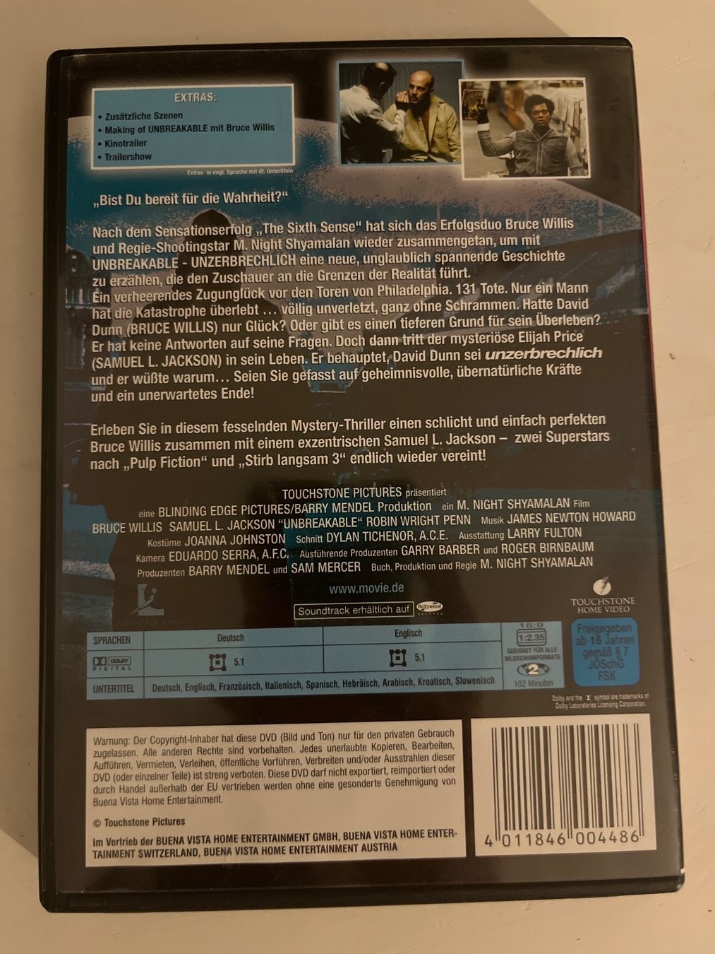 Tutti i DVDs: Unbreakable (2000), DVD 📀 - Bruce Willis – Nuovo (secondo la descrizione) da Sierre venduto da black.box 1