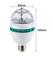 2 Stück E27 3W RGB LED Mini Ball Drehender Kristall Bühnenli