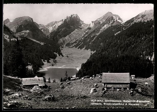Cartoline postali: Schwende-Rüte, Alp Soll, Sämbtisersee, – Usato da Berlin venduto da bartko-reher