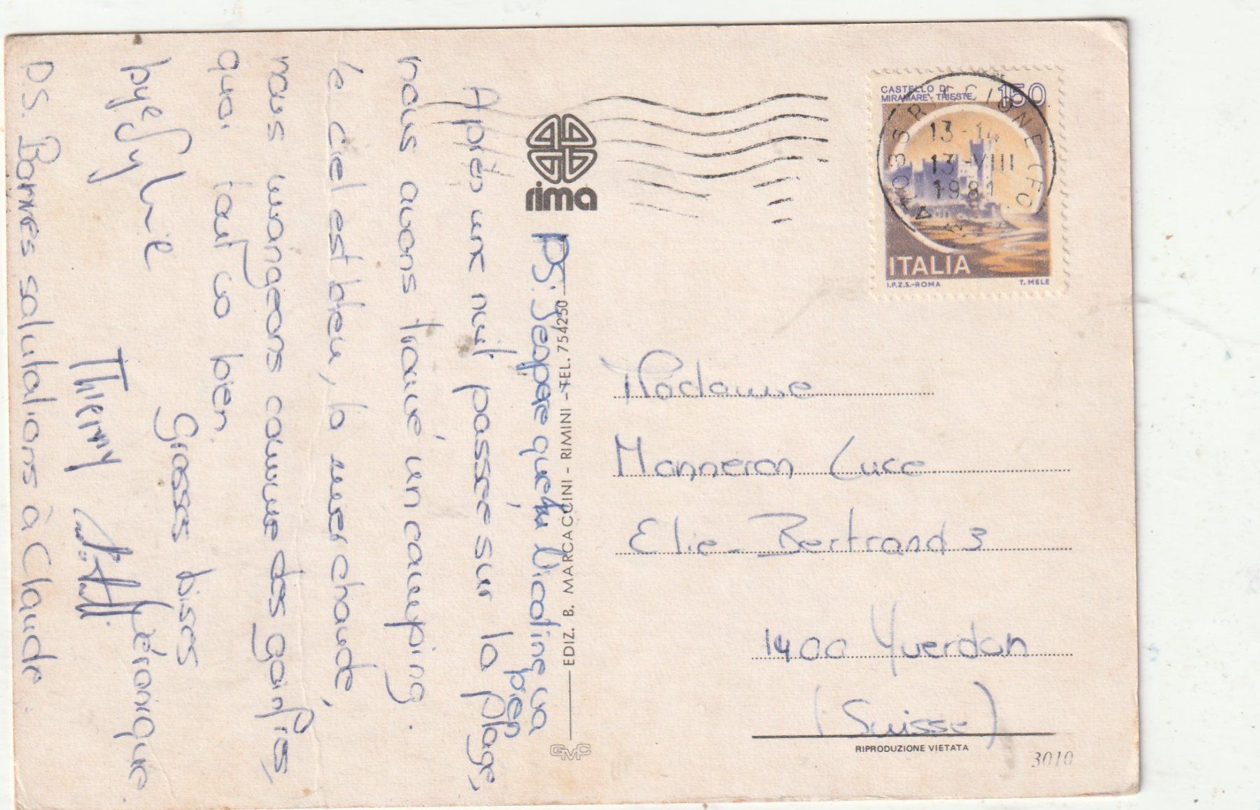 Cartes postales: Strand Riviera  MBK – D'occasion à Lumbrein par made02 1