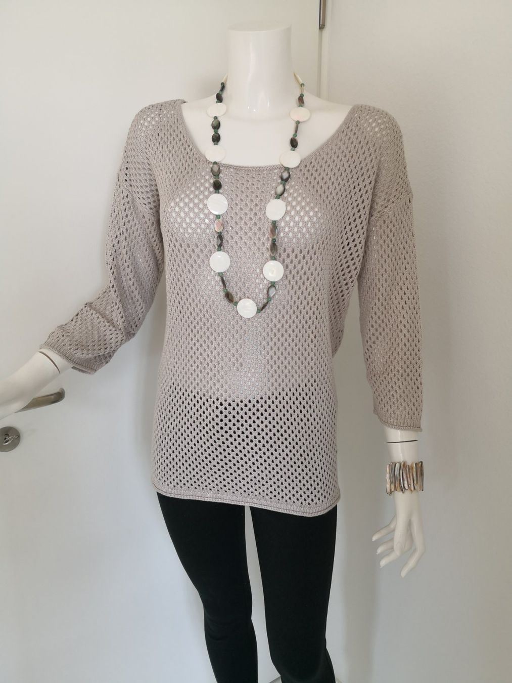 Maglioni & Felpe: 🤩STREET ONE STRICK-PULLOVER BEIGE GLANZIG – Usato da Olten venduto da Naja-Twins-Twins 2