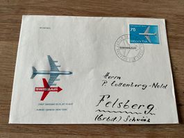 Swissair Erstflug DC-8 Zürich New York Brief 1960 Rarität