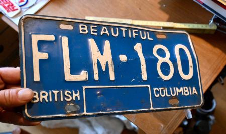 Autokennzeichen aus British Columbia CAN blau mit expo klebe