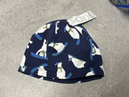 Bonnet enfant doublé chaud motifs ours polaires 6 - 8 ans