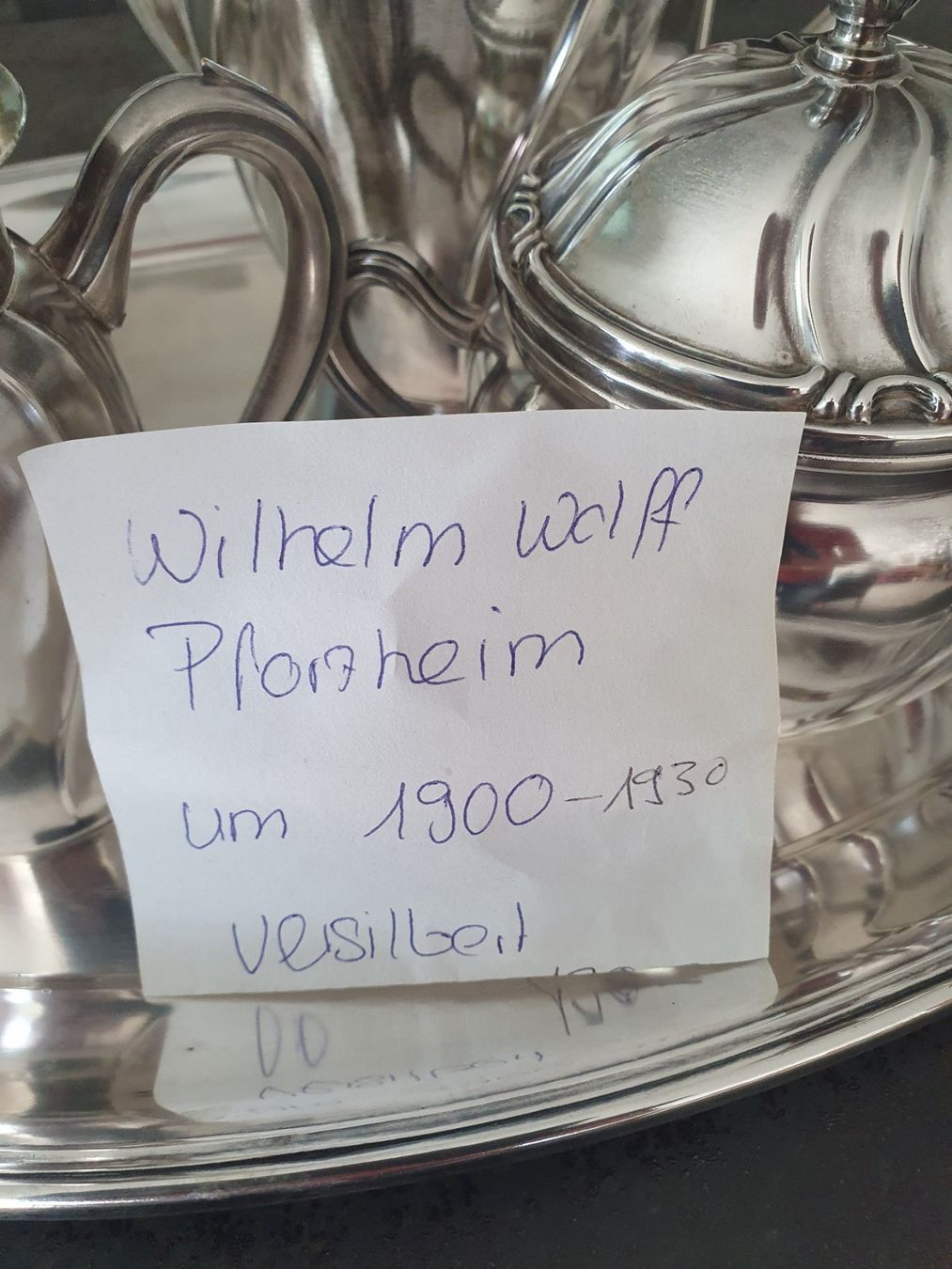 Set di piatti: Versilbertes Jugendstil Teeservice, Wilhelm Wolff Pforzheim – Usato da Reinach venduto da 3Guggerli 1