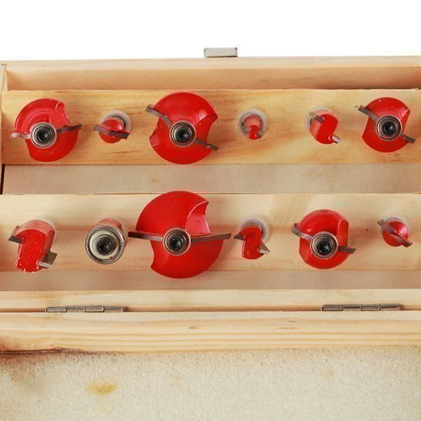 15tlg. Fräser-Set, Oberfräser, 6mm Schaft, Holzbox (Neu (gemäss