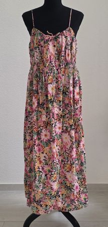 H&M Maxikleid Blumenmuster Pink Grösse XL guter Zustand