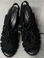 Sandalette, Gr. 38, schwarz mit Absatz, neu