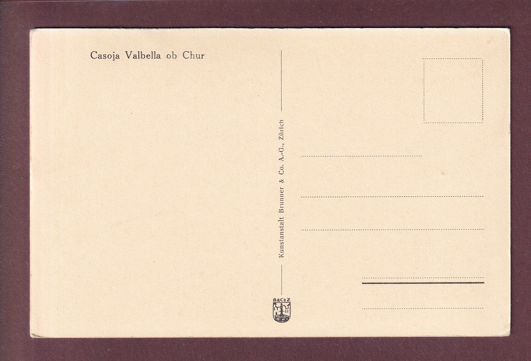 Cartoline postali: CASOJA VALBELLA ob Chur – Usato da Pully venduto da nicecards 1