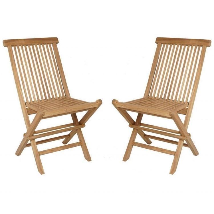DIVERO 2er Set Klappstuhl PANAMA Holzstuhl Gartenstuhl aus Teak Holz natur