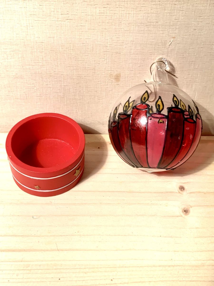 Tutte le decorazioni: schöne Weihnachtskugel Kerzen handbemalt – Nuovo e nell'imballaggio originale da Erlenbach ZH venduto da Ritschly 2