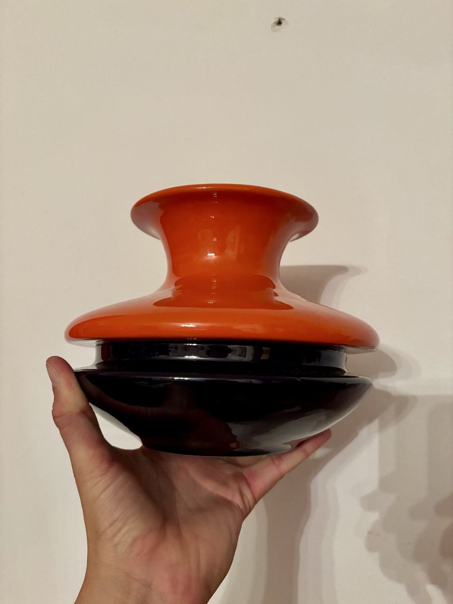 Vasi & Recipienti: Orange & Black Ceramic Vase 1970s design – Usato da Lugano venduto da rrkivio