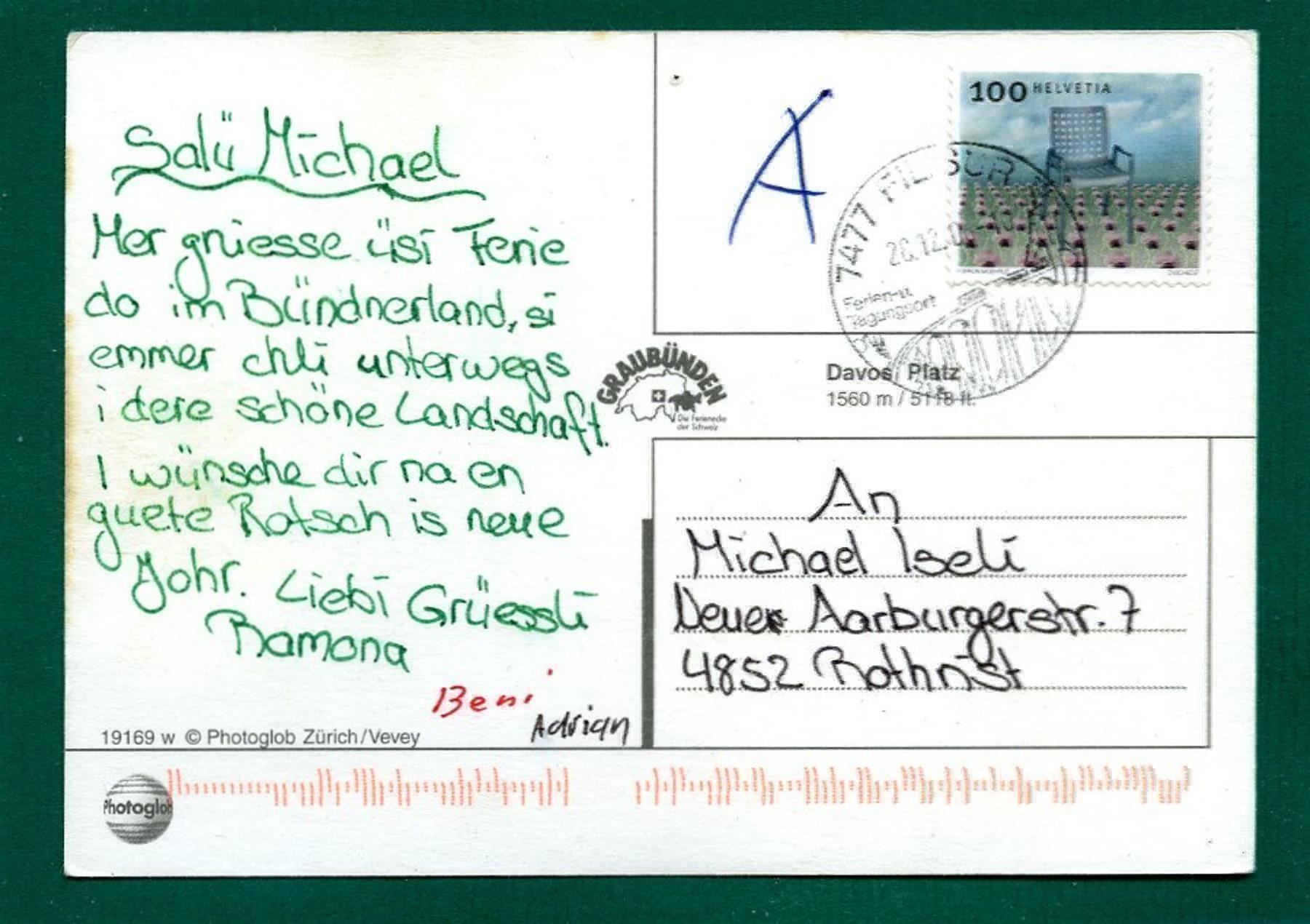 Cartoline postali: Davos, 4 Ansichten, 2008, gelaufen, Grossformat – Usato da Sargans venduto da Hausi1951 1