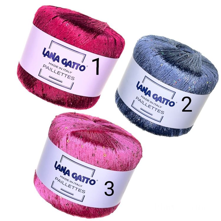 Produktbild von Royal Double Pailletten Baumwollgarn Pro 100g, Pailletten 6 Mm/3 Mm Faden Luxus Dekorative Glänzende Funkelnde Strickspitze Pailletten Garn
