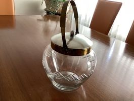 Alte Keks- oder Konfektdose aus Glas, Sammelobjekt