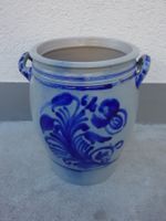 Topf mit Henkel Steinzeug Steingut Salzglasur blau 25 Liter