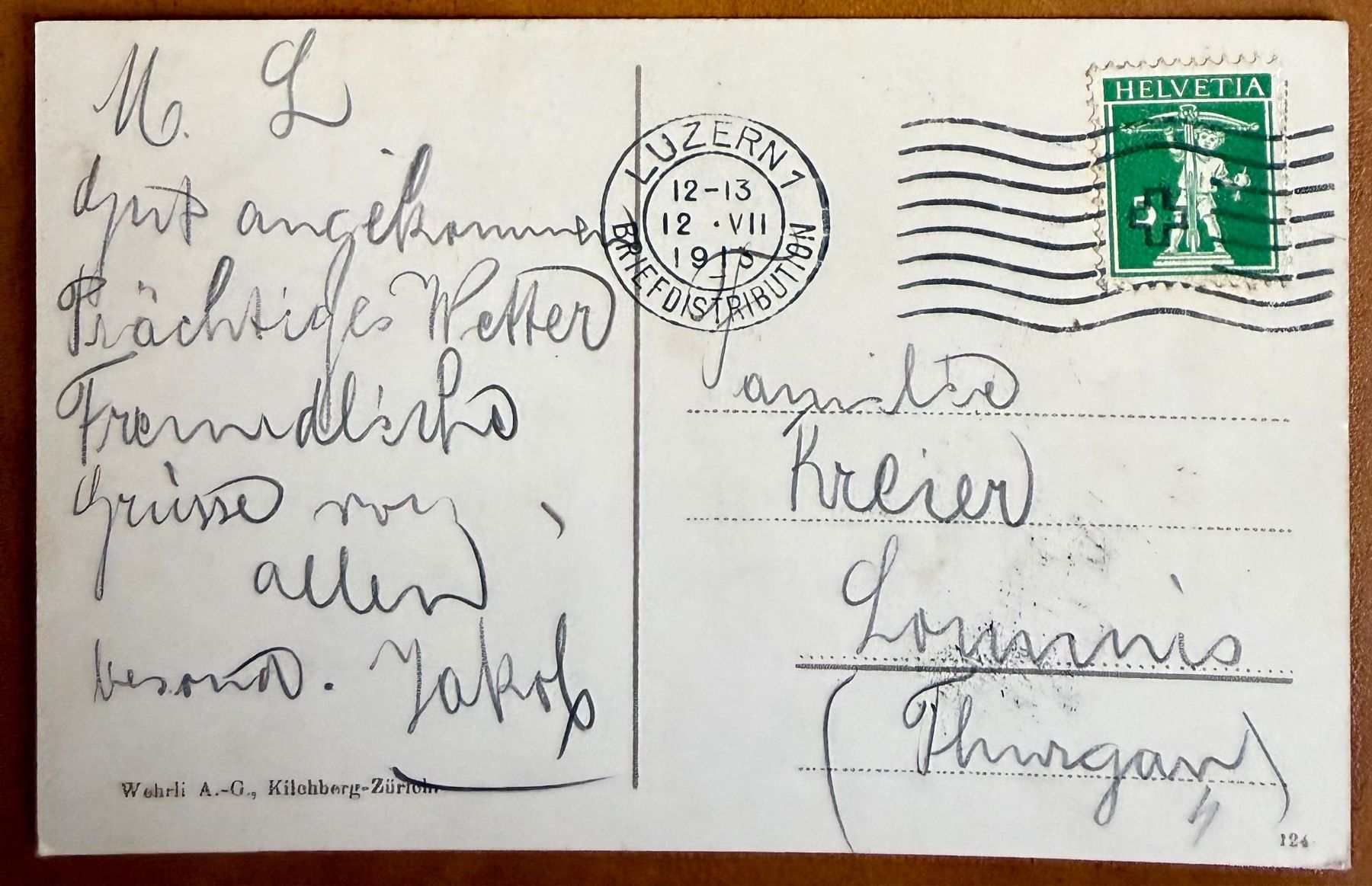 Cartoline postali: AK: Luzern - Dampfschiff 1913 – Usato da Lutry venduto da Ediego 1