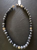 Schneeflocken Obsidian Halskette