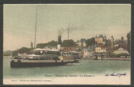 Carte P ( Nyon / Départ du bateau ,, La Suisse ,, )