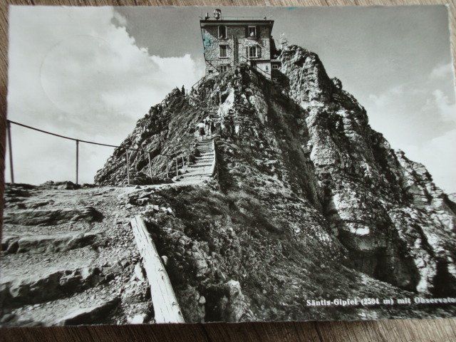 Cartoline postali: Säntis-Gipfel (2504 m) mit Observatorium, Postkarte – Usato da Thun venduto da Gaad1961
