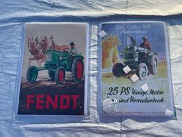 2 kleine Blechschilder Fendt / MAN Traktoren