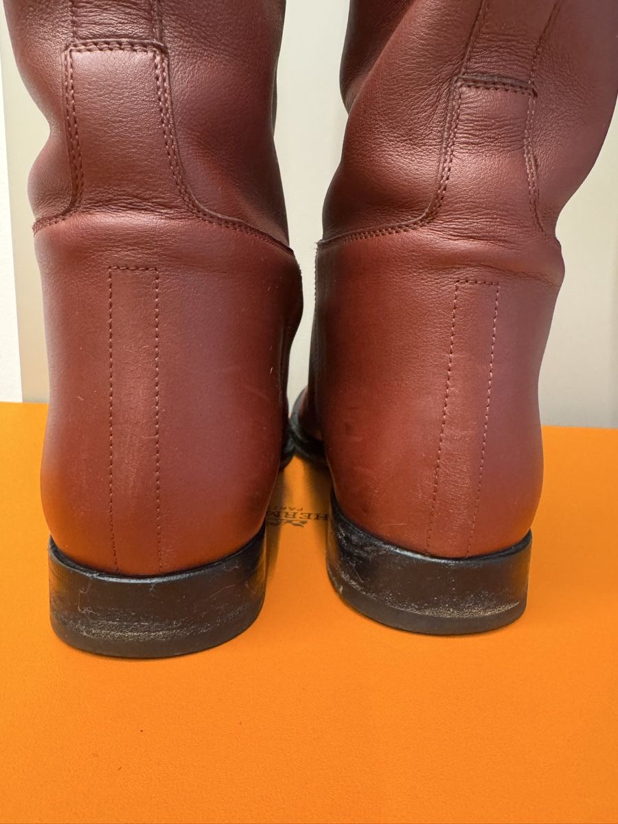 Hermès Scarpe da donna: Stivali Hermès cavallerizza Jumping bordeaux – Usato da Lugano venduto da Omre1 4