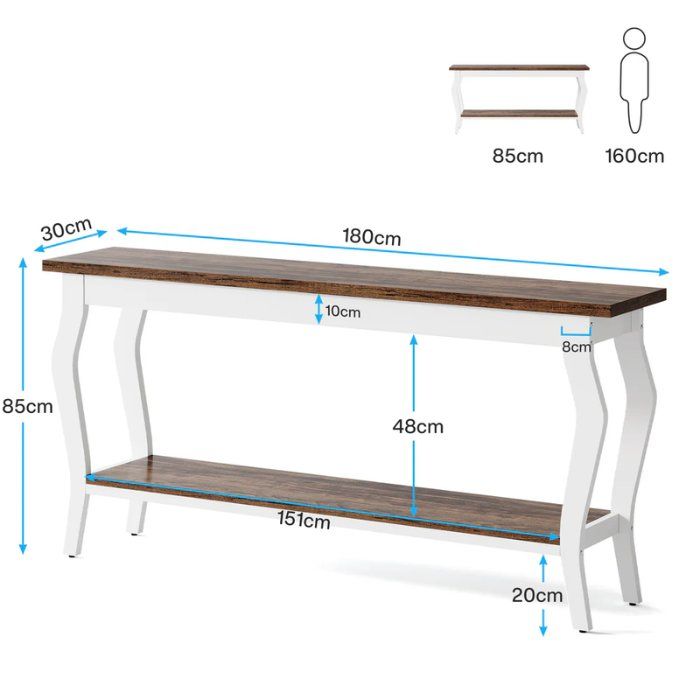Tavoli: Konsolentisch 180cm Industrial 2 Ebenen – Nuovo e nell'imballaggio originale da Gretzenbach venduto da Genfi-Shop 1