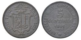 5 Centimes 1847 Genf vorzüglich