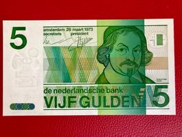 Billet Hollande 5 Gulden 1973 - Pièce de collection rare!