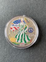 Silberunze 2003 Liberty „Peace and love“ coloriert