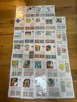 29 Bögen, Schw. Briefmarken 1977, Viererblöcke gest.u. postf
