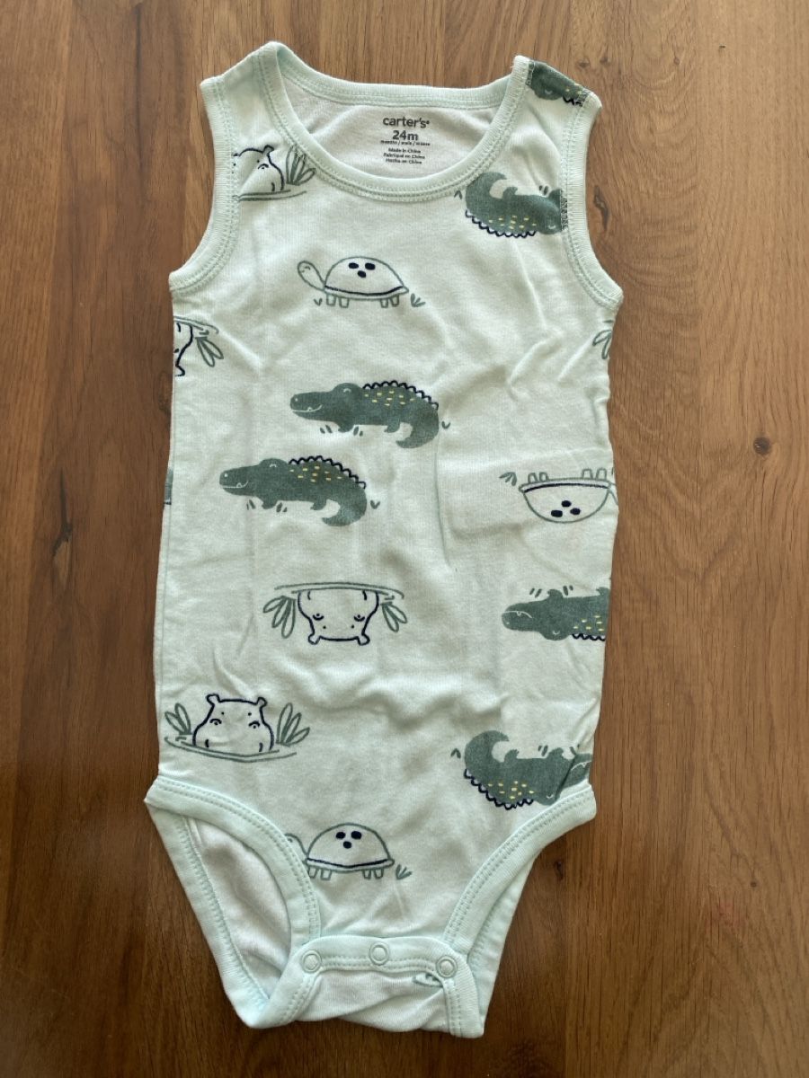 Carter's Unterwäsche: Body Carter's Tiermuster hellblau Grösse 24 Monate  – Gebraucht aus Welschenrohr von all_5gs8