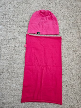 Warme Mütze und Schlauchschal pink Gr. 51