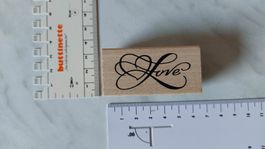 Holzstempel "Love" mit Herz für Karten basteln *NEUWARE*