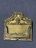 Porte-cartes de visite vintage en laiton orné avec chevalet,