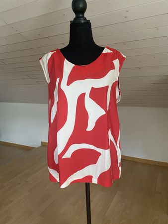Shirt Street One Damen Gr. 40/42 rot-naturweiss kurzarm