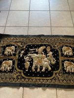 Wandteppich Thailand schwarz mit Elefanten
