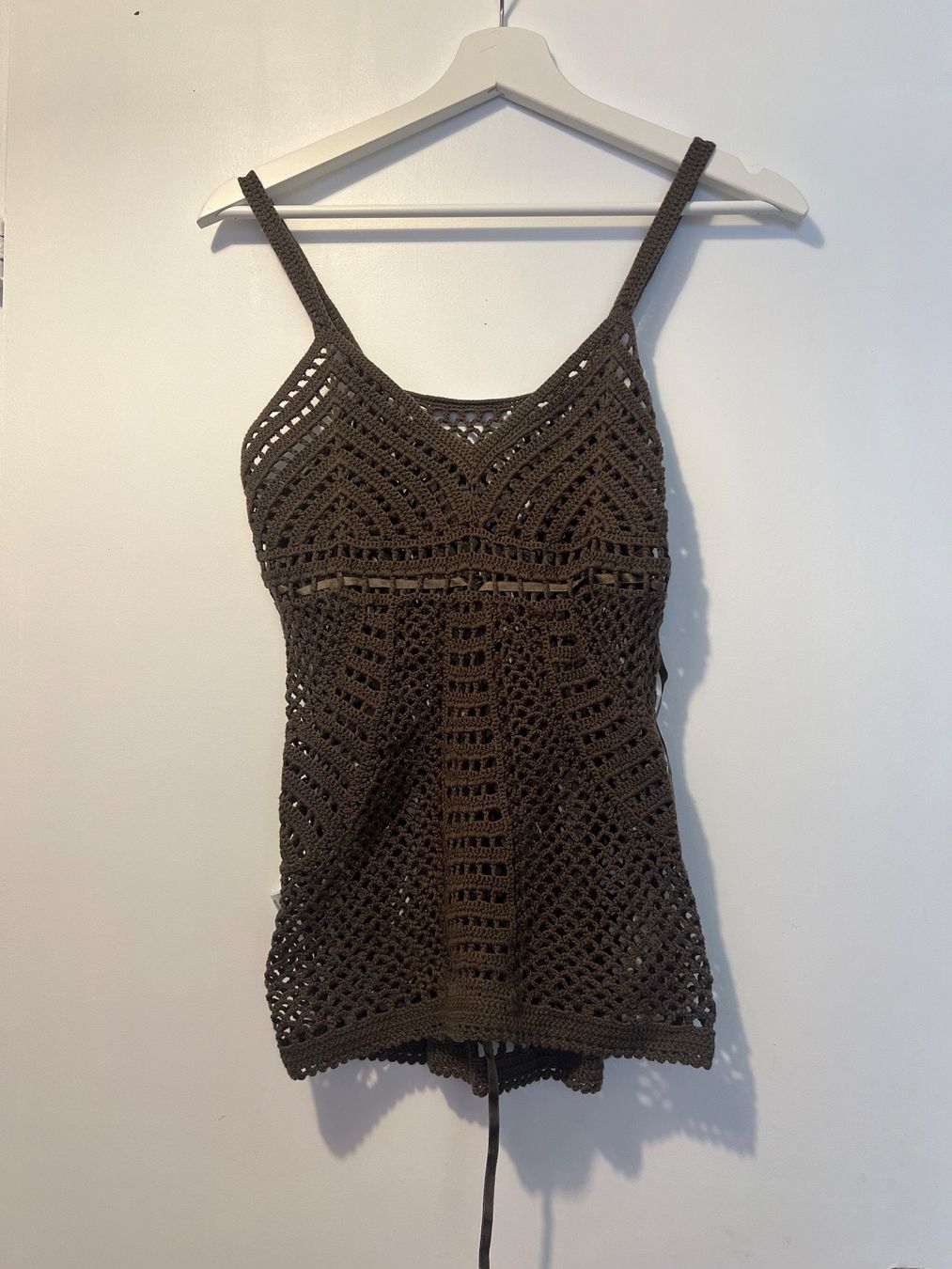 Top: Y2k Boho Vintage Häkel-Top braun – Usato da Luzern venduto da Woodbee44 3