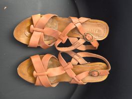 Holz Sandalen Leder Riemen Grösse 39
