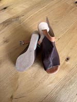 Giampaolo Viozzi Sandalen, Keilabsatz, braunes Leder, Gr. 39
