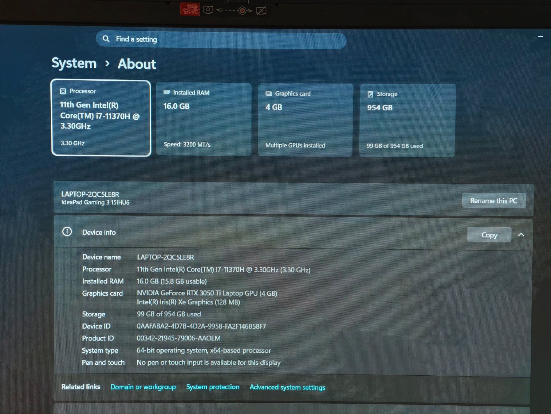 Lenovo Notebook: Lenovo IdeaPad 3 gaming – Usato da Romanshorn venduto da TOPPRICEE 4