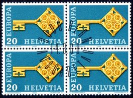 EUROPAMARKE 1968 4ERBLOCK AUSGABETAG - TH63