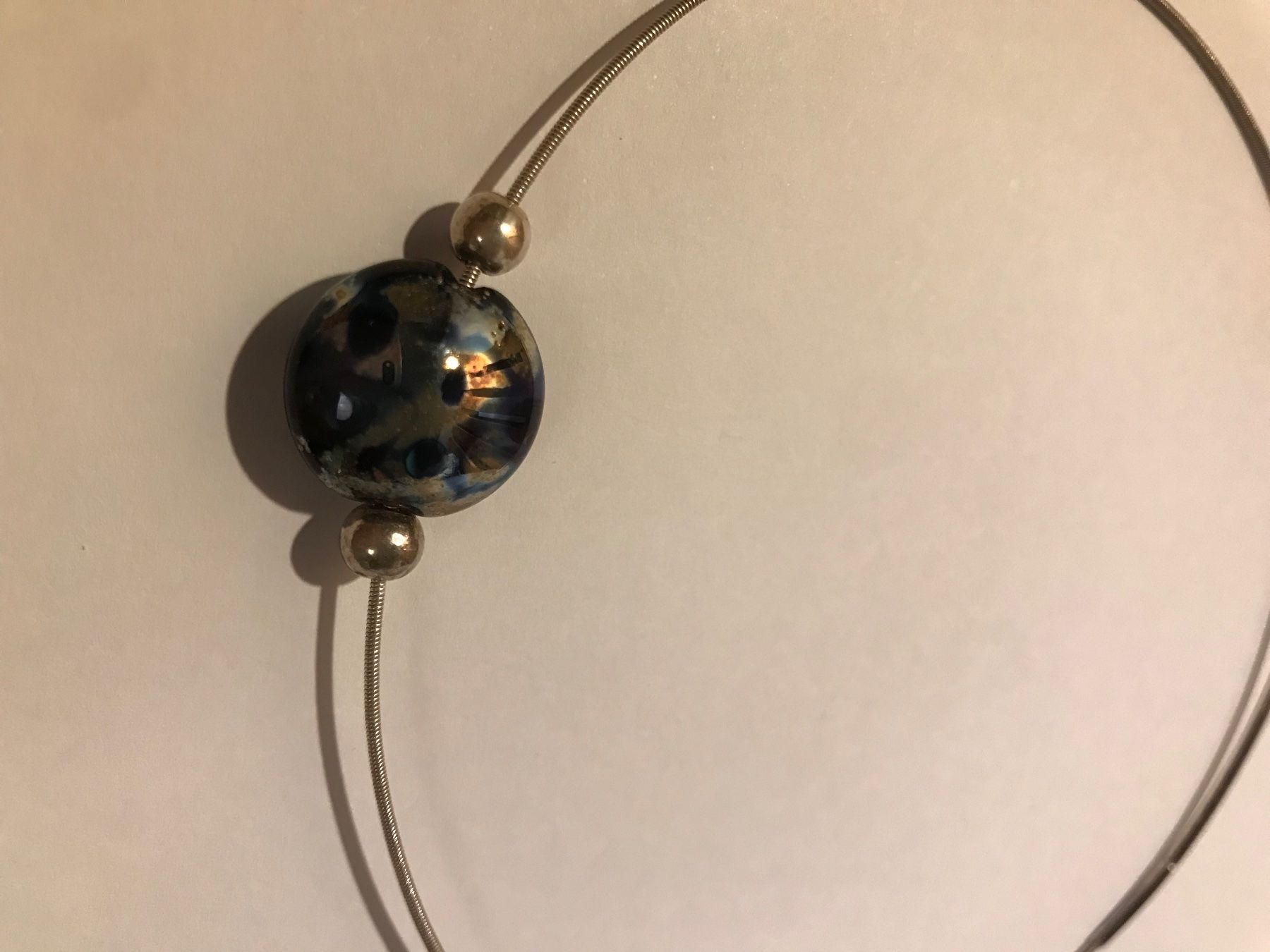 Catenine: Collier en argent 925 élégant avec perle en verre – Usato da Grimisuat venduto da eliseba88 3
